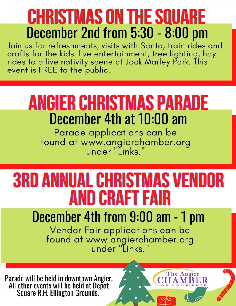 3rd Annual Christmas Vendor and Craft Fair Angier Chamber of Commerce
