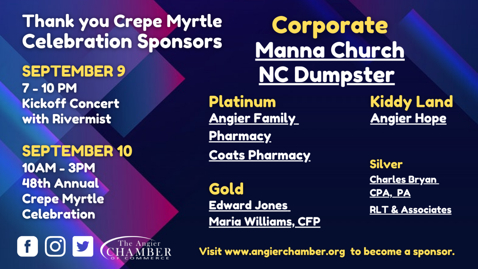 2022 Crepe Myrtle Sponsors Angier Chamber Of Commerce