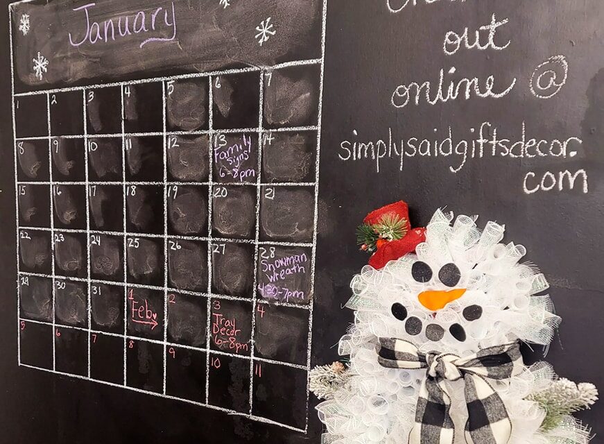 Join Simply Said Gifts & Decor for a Snowman Wreath Workshop
