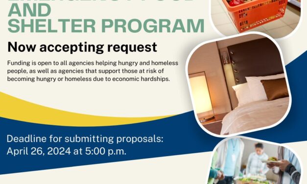 You can now apply for the Emergency Food and Shelter Program