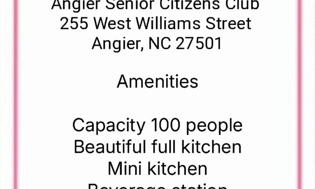 The Angier Senior Citizens Club building is available to rent