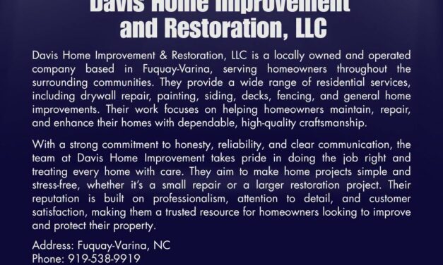 Welcome to the Chamber, Davis Home Improvement & Restoration